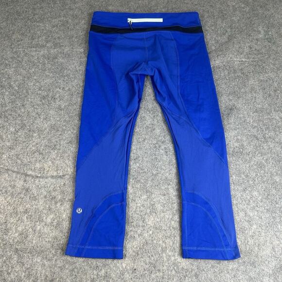 Lululemon Leggings Womens 6 Cropped 21" Blue Inspire Run Athletic Gym Workout - Picture 4 of 10